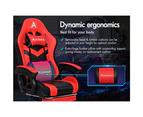 ALFORDSON Gaming Chair with 8-Point Massage 12 RGB LED Black & Red