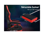 ALFORDSON Gaming Chair with 8-Point Massage 12 RGB LED Black & Red