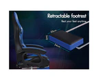ALFORDSON Gaming Office Chair 12 RGB LED Massage Computer Seat Footrest Blue