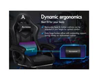 ALFORDSON Gaming Chair with 8-Point Massage 12 RGB LED Black