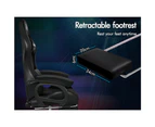 ALFORDSON Gaming Chair with 8-Point Massage 12 RGB LED Black