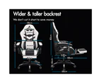 ALFORDSON Gaming Chair with 8-Point Massage 12 RGB LED Black & White