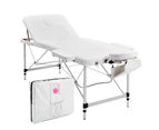 75Cm Aluminium Portable Massage Table - White