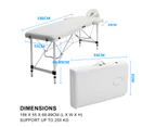 Forever Beauty Portable Beauty Massage Table Bed 2 Fold 55cm Aluminium Therapy Waxing - White