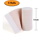 Sports Tape,Sports Tape-5Pcscotton Elastic Bandage, 4" X 0.9-2 Cm Stretch Length, Hook ,About 10 Cm Wide * About 2 Meters