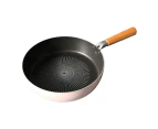 Fanjini Frypan Frying Pan Non-Stick IH Induction Wood Ceramic Round 28cm - White