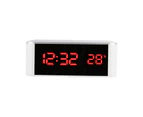 Digital Alarm Clock Precise 12/24 Hour Temperature Display Large Screen Smart LED Clock Bedside Digital Alarm Clock for Home - Red