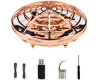 Hand Operated Mini Drone, Flying Ball Toy Ufo Helicopter Infrared Induction Quadcopter With Led Light (Gold)