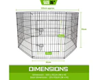 Paw Mate Pet Playpen 8 Panel 36in Foldable Dog Exercise Enclosure Fence Cage