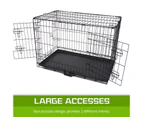 Paw Mate Wire Dog Cage Foldable Crate Kennel 48in with Tray + Blue Cover Combo