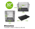 Paw Mate Wire Dog Cage Crate 30in with Tray + Cushion Mat + Blue Cover Combo