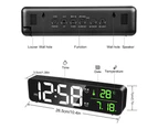 Alarm Clock, Alarm Clock, Led Alarm Clock Digital Mirror Wall Clock Large Digits Table Clock With Date Temperature Display - Black