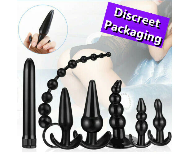 7Pcs/Set Vibrating Anal Beads Butt Plug Stimulator Massager Sex Toy for Women