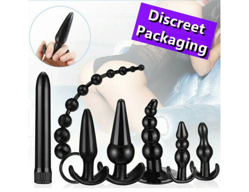 7Pcs/Set Vibrating Anal Beads Butt Plug Stimulator Massager Sex Toy for Women