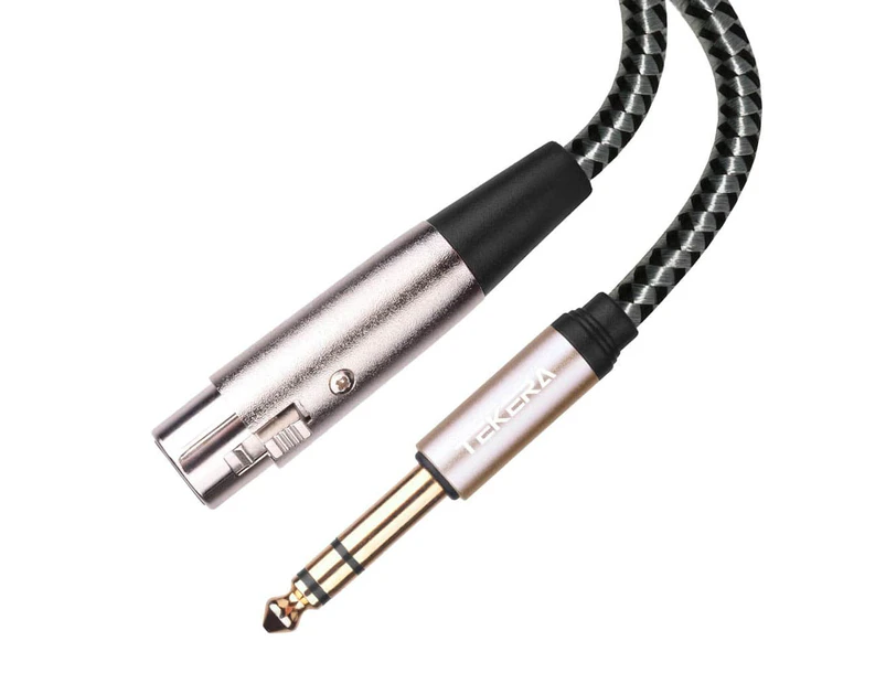 XLR Female To 6.35mm 1/4 '' Male Microphone Stereo Audio Cable TRS Jack Lead/Mic - 2m