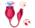 Clit Pump Sucking Rose Vibrator G-Spot Licking Tongue Dildo Sex Toys For Women