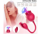 Clit Pump Sucking Rose Vibrator G-Spot Licking Tongue Dildo Sex Toys For Women