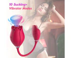 Clit Pump Sucking Rose Vibrator G-Spot Licking Tongue Dildo Sex Toys For Women