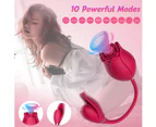 Clit Pump Sucking Rose Vibrator G-Spot Licking Tongue Dildo Sex Toys For Women