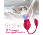 Clit Pump Sucking Rose Vibrator G-Spot Licking Tongue Dildo Sex Toys For Women