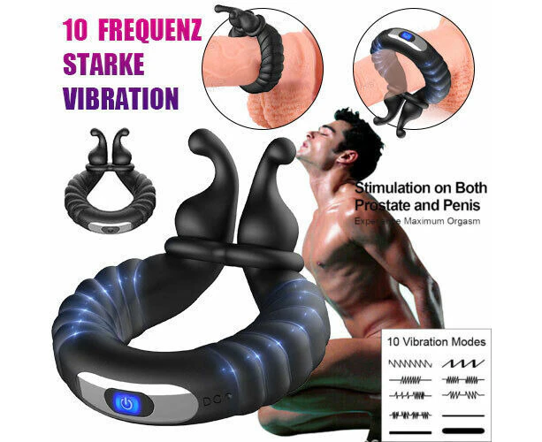 Male Prostate Massager Anal Butt Plug Penis Cock Ring Vibrator Sex Toys Couple