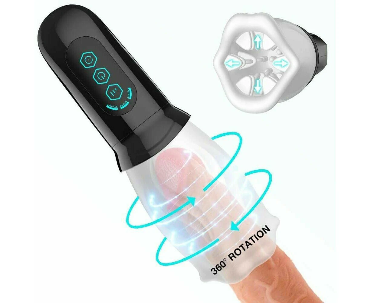 Masturbaters Automatic HandsFree Male 360° Rotating Cup Stroker Sex Toys For Men