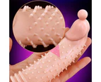 Men Extension Penis Sleeve With G-spot Vibrator Sex Toys Reusable Penis Enhancer