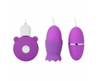 Rechargeable Clit Licking Tongue Sucking Vibrator G-Spot Sex Toys For Women-Purple