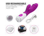 Rechargeable Realistic G-spot Clit Rabbit Vibrator Dildo Sex Toys For Women-Purple