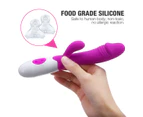 Rechargeable Realistic G-spot Clit Rabbit Vibrator Dildo Sex Toys For Women-Purple