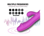 Rechargeable Realistic G-spot Clit Rabbit Vibrator Dildo Sex Toys For Women-Purple