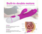 Rechargeable Realistic G-spot Clit Rabbit Vibrator Dildo Sex Toys For Women-Purple