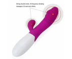 Rechargeable Realistic G-spot Clit Rabbit Vibrator Dildo Sex Toys For Women-Purple