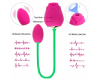 Rose Clit G-spot Vibrator Oral Licking Sucking Dildo Bullet Sex Toys for Women