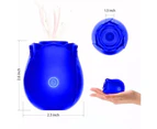 Rose Oral Sex Vibrator Clit Sucker Dildo Women G-spot Massager Sex Toy for Women-Blue