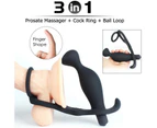 Silicone Prostate Massager P Spot Butt Plug Cock Ring Anal Sex Toy Vibrating