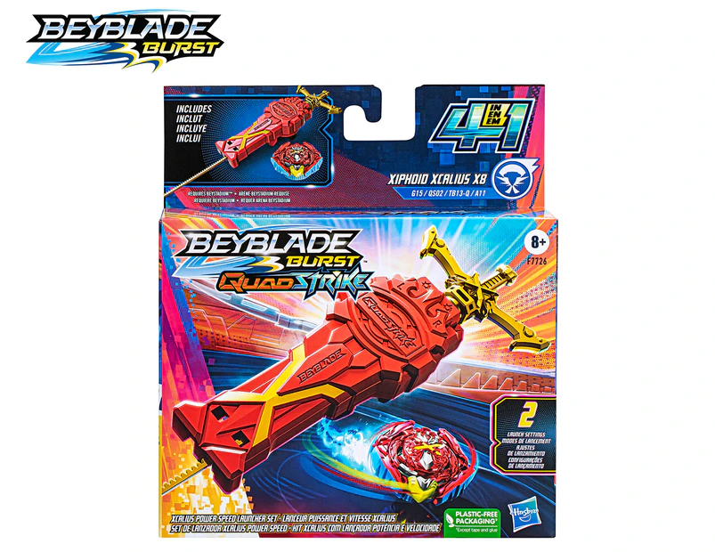 Beyblade Burst QuadDrive Xcalius Power Speed Launcher Pack - Red/Yellow