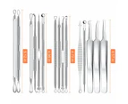 15Pcs  Stainless Steel Blackhead Remover Pimple Popper Tool Kit with Metal Case