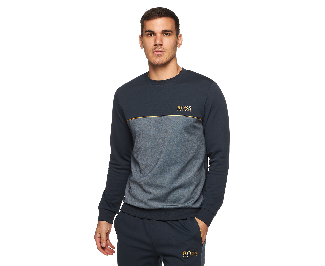 Hugo boss jumper hot sale and joggers