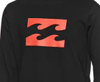 Billabong Boys' Team Wave Long Sleeve Tee / T-Shirt / Tshirt - Black/Red