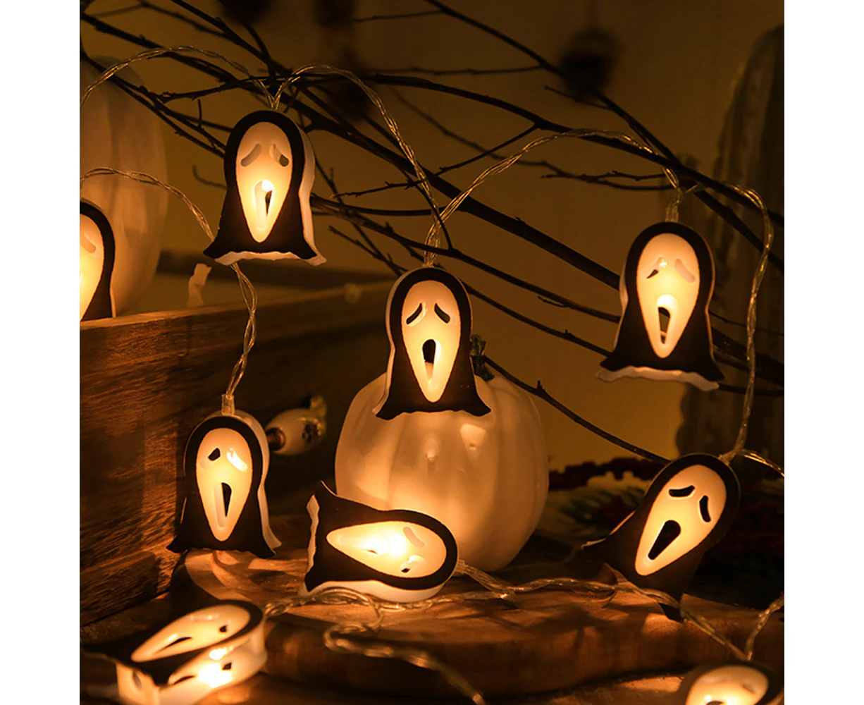 Halloween String Lights, Halloween Decoration Scary ，Halloween  for Party, Yard, Garden Decorations,(black  white ghost,3 meters 20 lights)