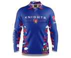 NRL Long Sleeve Reef Runner Fishing Polo Tee Shirt - Newcastle Knights - Adult