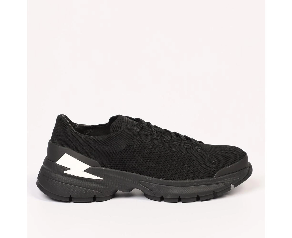 Neil Barrett Black Textile  Leather Sneaker