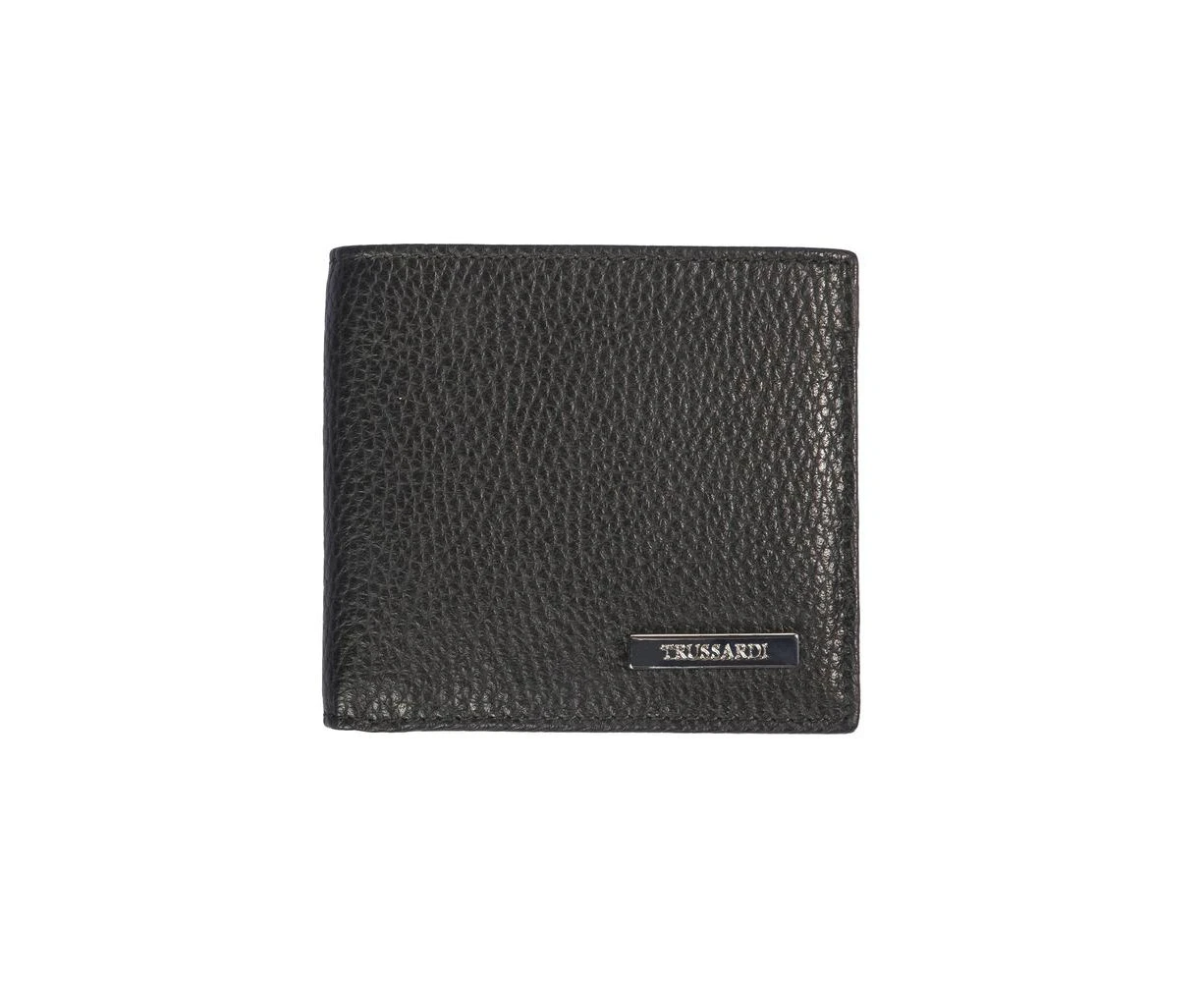 Trussardi  Black Leather Wallet black Men