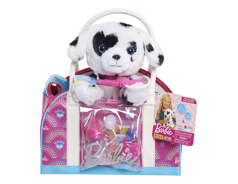 9pc Barbie Hug & Kiss Vet Kids Interactive Pretend Role Play Dog Toy Set/Bag 3+