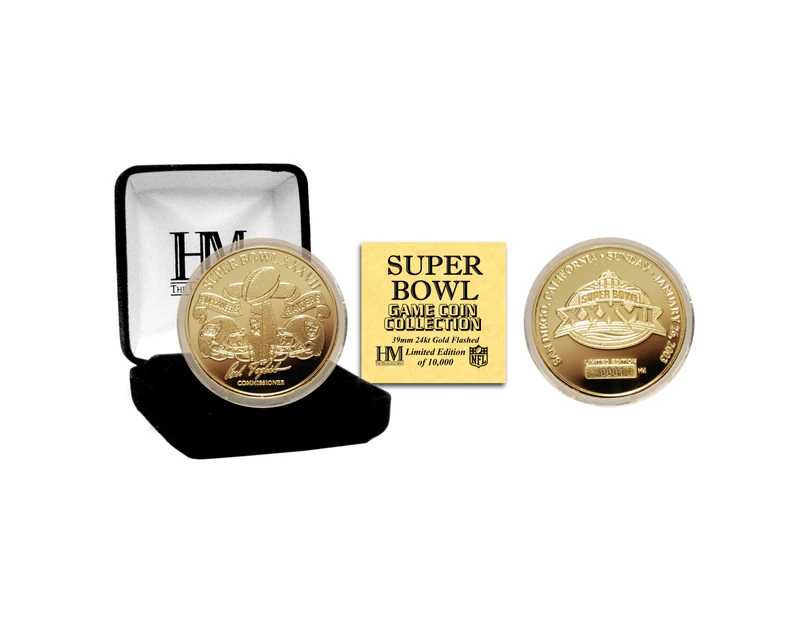 Super Bowl XXXVII NFL Gold Flip Coin (39mm) - Gold