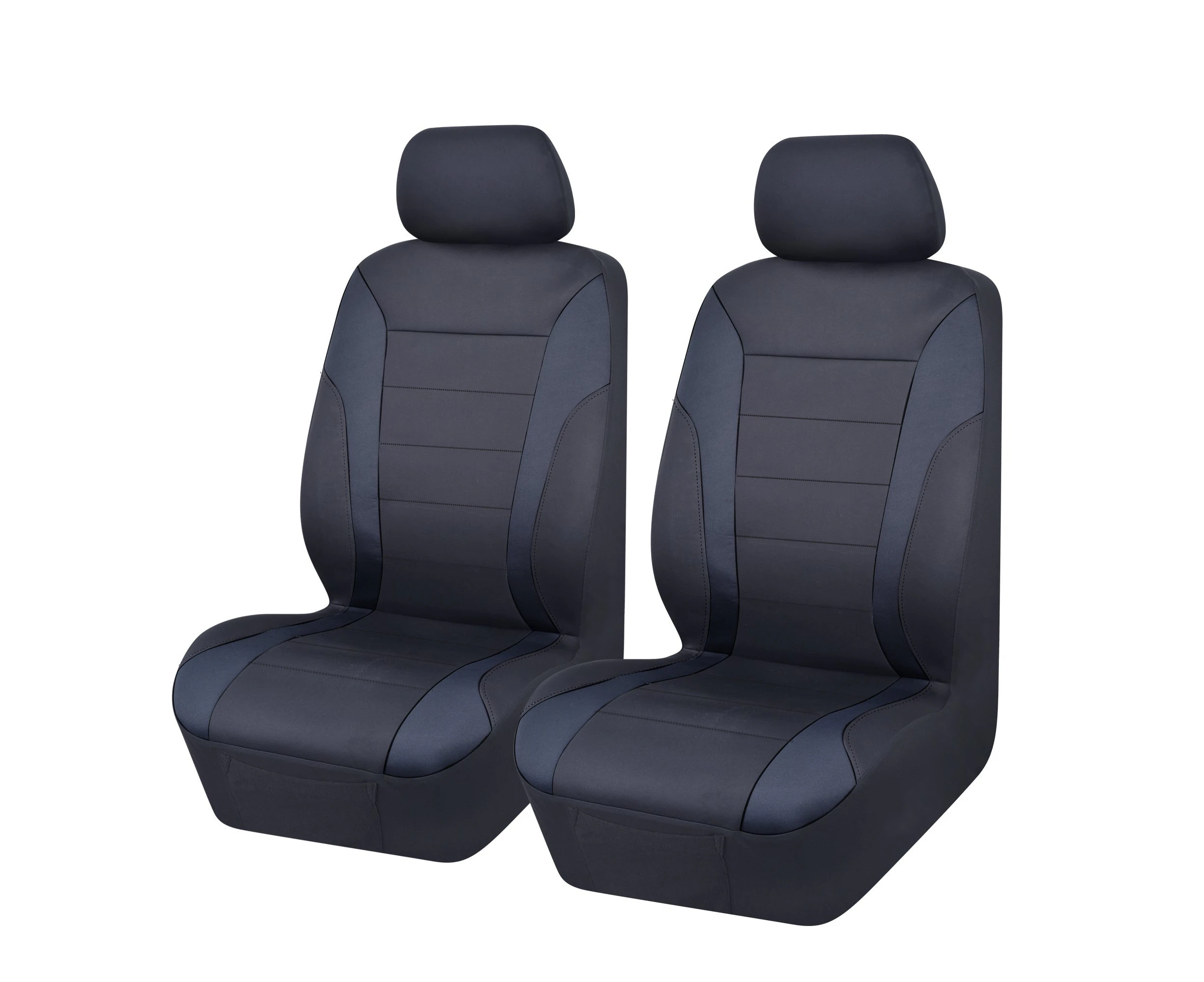 Universal Ultra Light Neoprene Front Seat Covers Size 30/35 | Black/Black