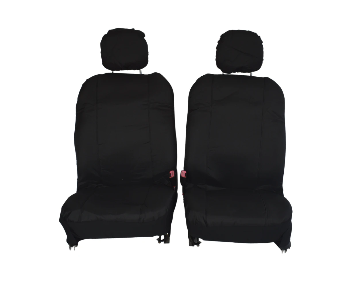 Canvas Seat Covers for Mitsubishi Triton Fronts Single Cab 07/2006-2020 Black