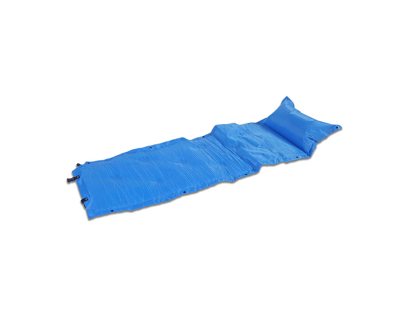 Trailblazer 9-Points Self-Inflatable Air Mattress With Pillow | Blue