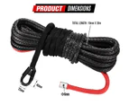 FIERYRED 10MM x 30M Synthetic Winch Rope Dyneema SK75 Tow Recovery Cable Offroad 4WD